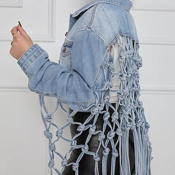 Fashion Nova Knotted Denim Jacket - Picture 9 of 10